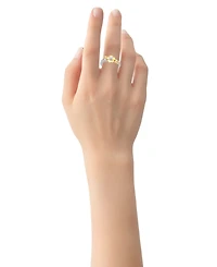 Diamond Flower Ring (1/6 ct. t.w.) Sterling Silver & 14k Gold-Plate