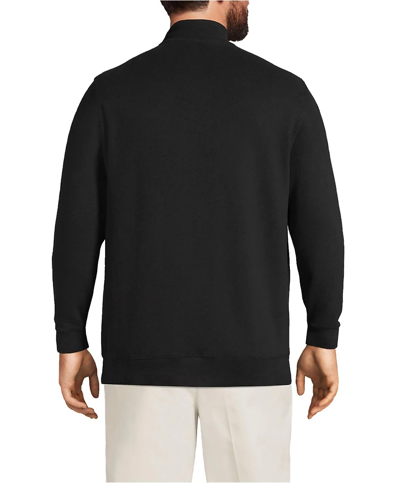 Lands' End Men's Big and Tall Bedford Rib Quarter Zip Sweater