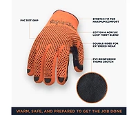 RefrigiWear Men's Midweight Dot Grip Gloves - Insulated Knit Work with Pvc Grip, Sold by the Dozen