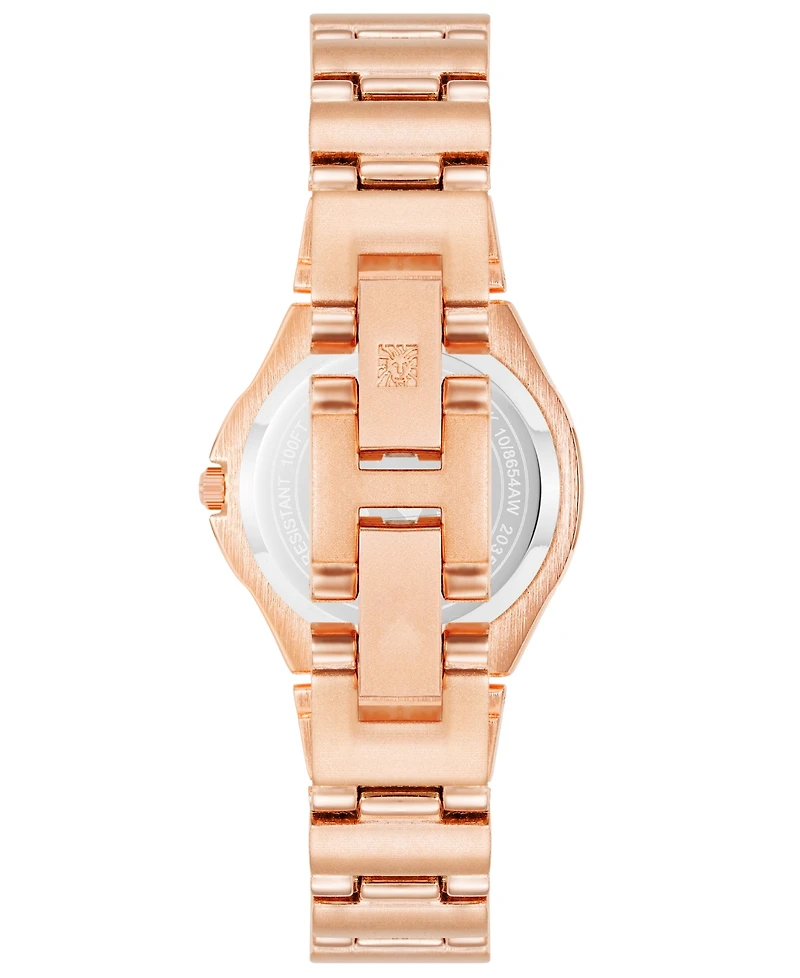 Anne Klein Women's Quartz Rose Gold-Tone Alloy Bracelet Watch, 29mm