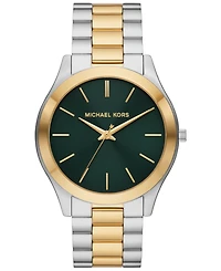 Michael Kors Men's Slim Runway Three-Hand Two-Tone Stainless Steel Watch 44mm