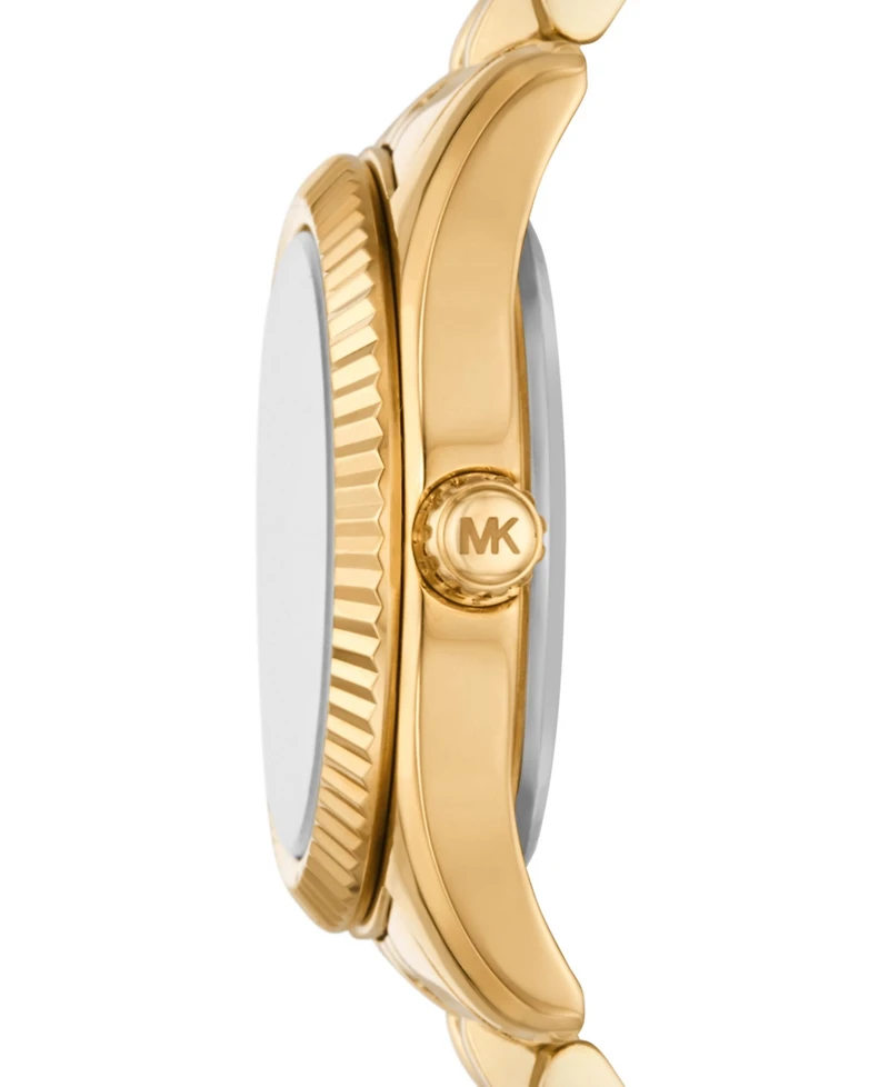 Michael Kors Women's Lexington Three-Hand Gold-Tone Stainless Steel Watch 26mm
