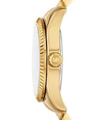 Michael Kors Women's Lexington Three-Hand Gold-Tone Stainless Steel Watch 38mm