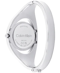 Calvin Klein Women's Two Hand Silver Stainless Steel Bangle Bracelet Watch 30mm