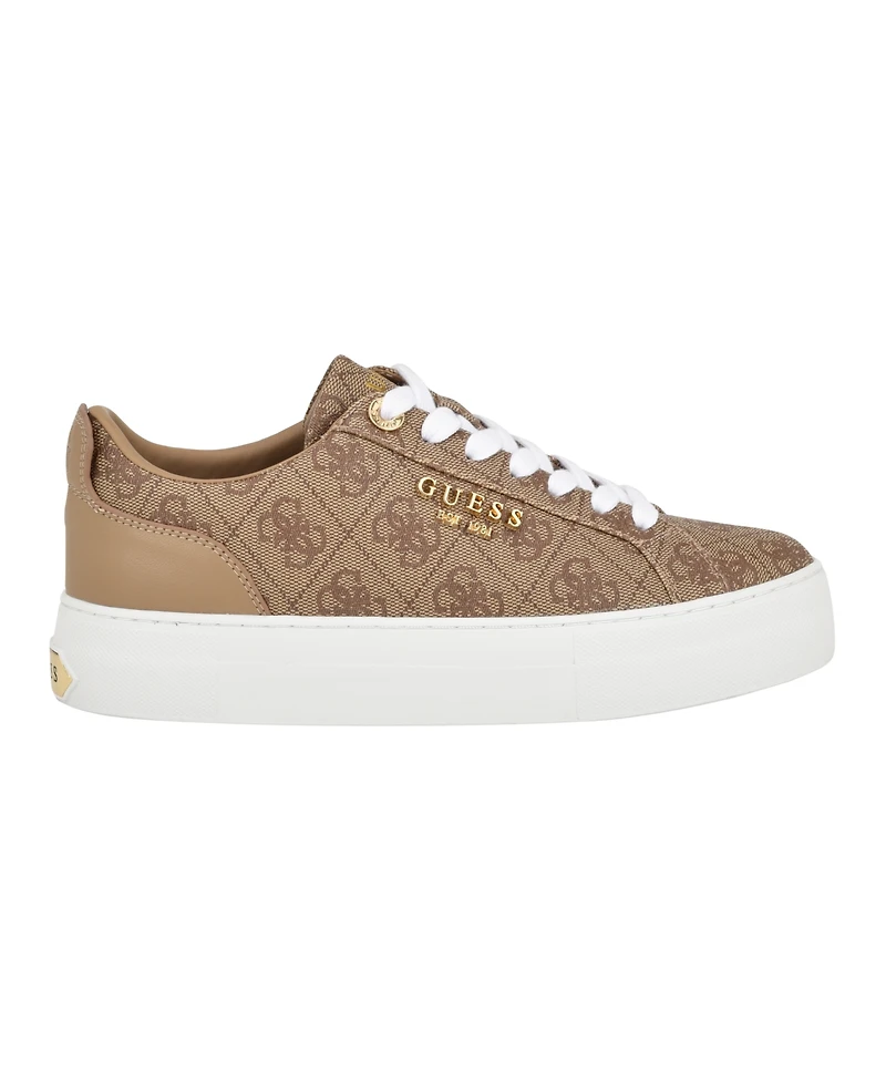Guess Women's Genza Platform Lace Up Round Toe Sneakers