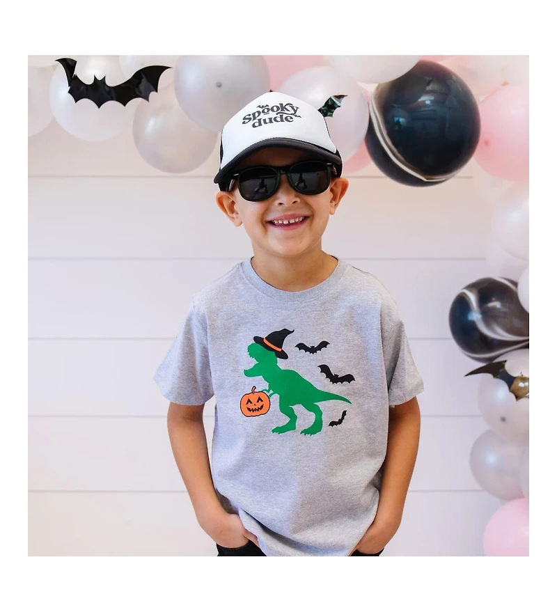 Sweet Wink Toddler Boys Trick Rawr Treat Halloween Short Sleeve T-Shirt