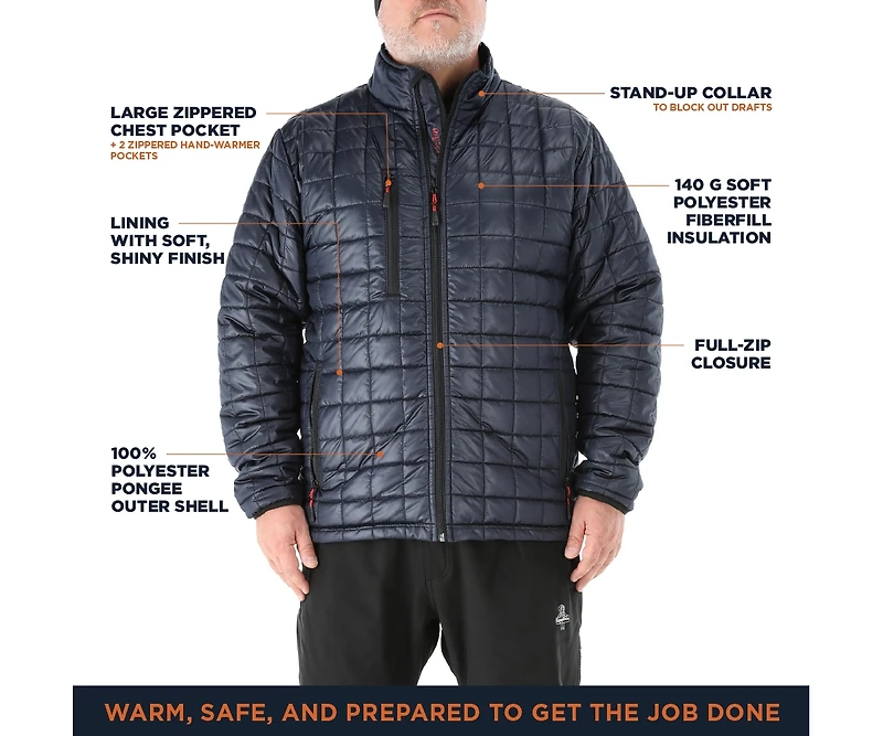 RefrigiWear Big & Tall EnduraQuilt Wayfinder Jacket - Durable Insulated Workwear Coat