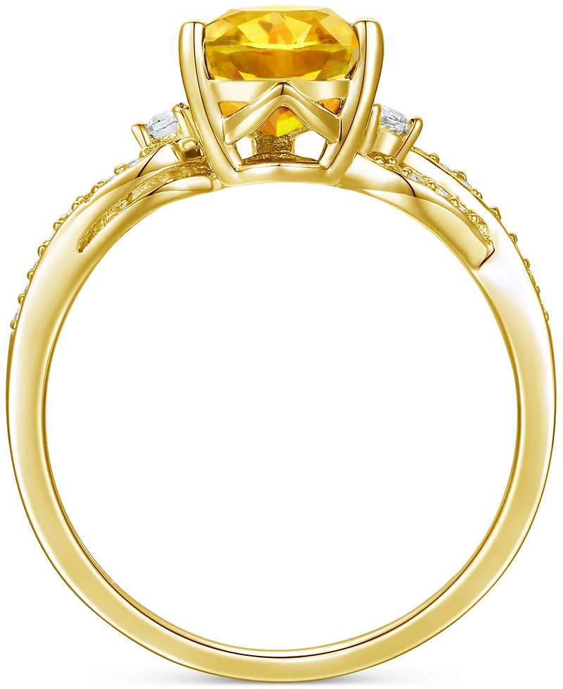 Amethyst (1-3/4 ct. t.w.) & Lab-Grown White Sapphire (1/6 Twist Ring 14k Gold-Plated Sterling Silver (Also Additional Gemstones)