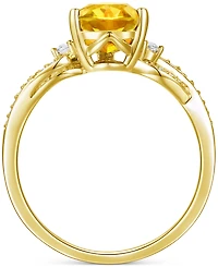 Amethyst (1-3/4 ct. t.w.) & Lab-Grown White Sapphire (1/6 Twist Ring 14k Gold-Plated Sterling Silver (Also Additional Gemstones)