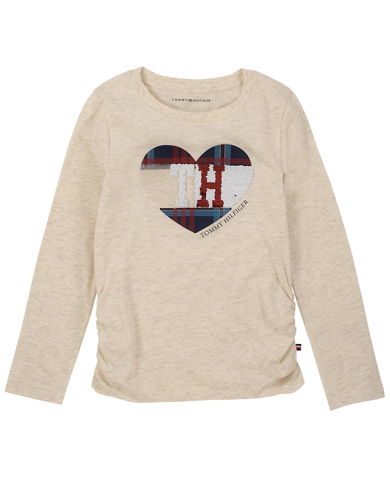 Tommy Hilfiger Big Girls Flip-Sequin Long Sleeve T-shirt