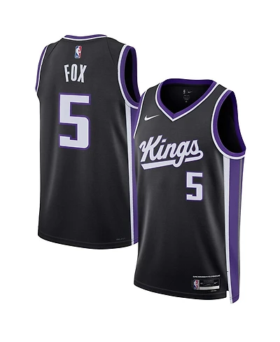 Men's and Women's Nike De'Aaron Fox Black Sacramento Kings Swingman Jersey - Icon Edition