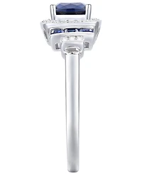 Lab-Grown Opal (3/8 ct. t.w.) & White Sapphire (1/6 Statement Ring 14k Rose Gold-Plated Sterling Silver (Also Ruby