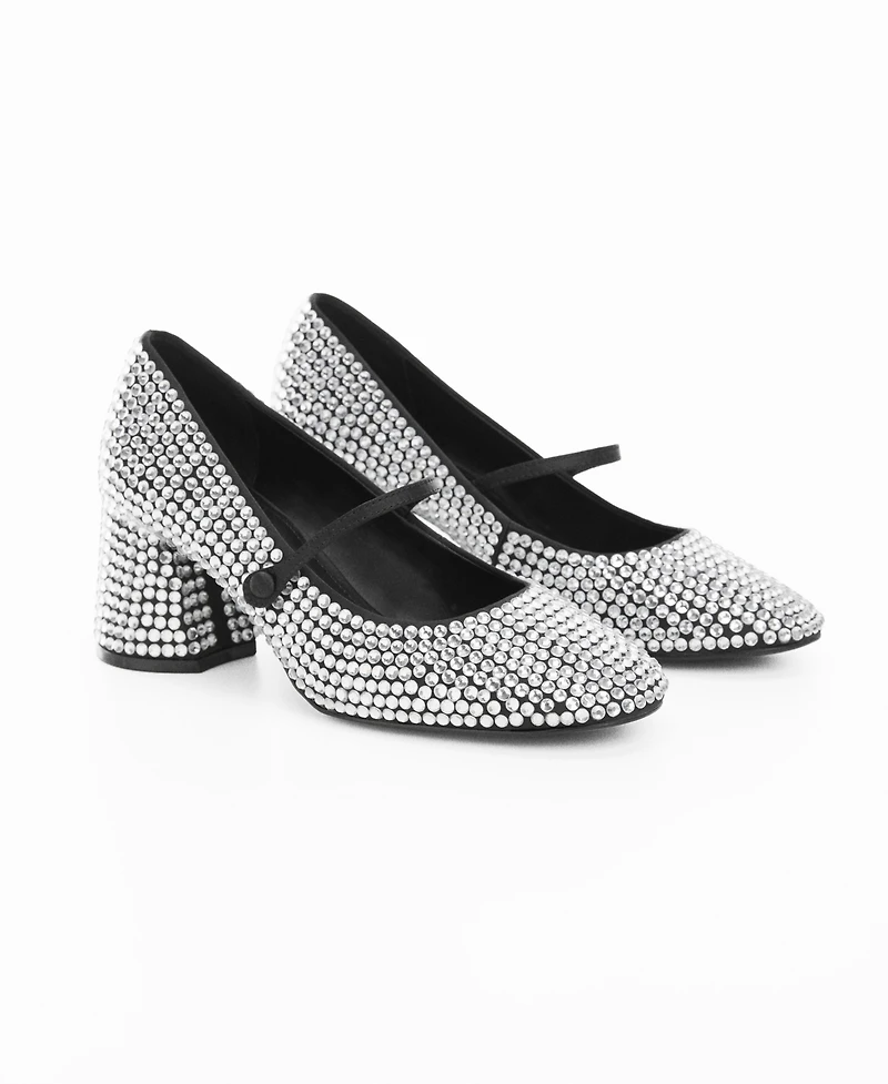 Mango Women's Rhinestone Block-Heeled Shoes