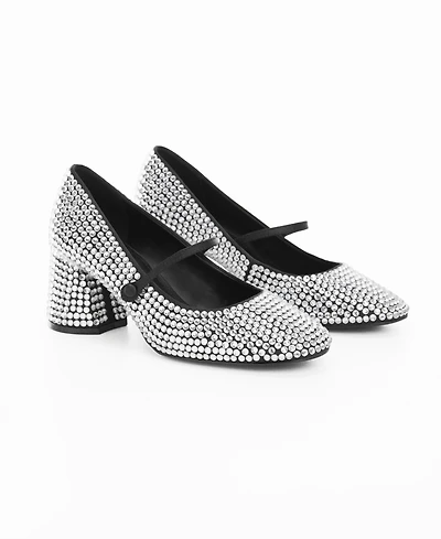Mango Women's Rhinestone Block-Heeled Shoes