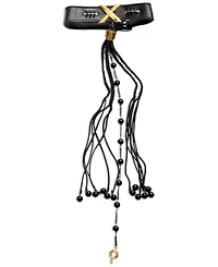 Nectar Nectar New York 18k Gold-Plated Gemstone Faux Leather Statement Necklace, 14-1/2" + 4" extender