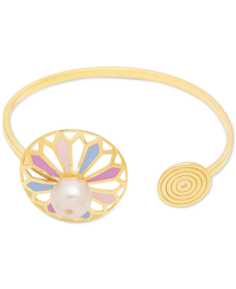 Nectar Nectar New York 18k Gold-Plated Pink Cultured Pearl Cuff Bracelet