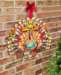 Designocracy Holiday Door Decor Wooden Door Hanger Autumn Turkey G. DeBrekht