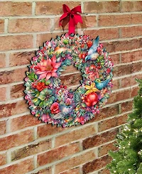 Designocracy Holiday Wooden Door Decor Wall Decor Summer Blooms Wreath G. DeBrekht
