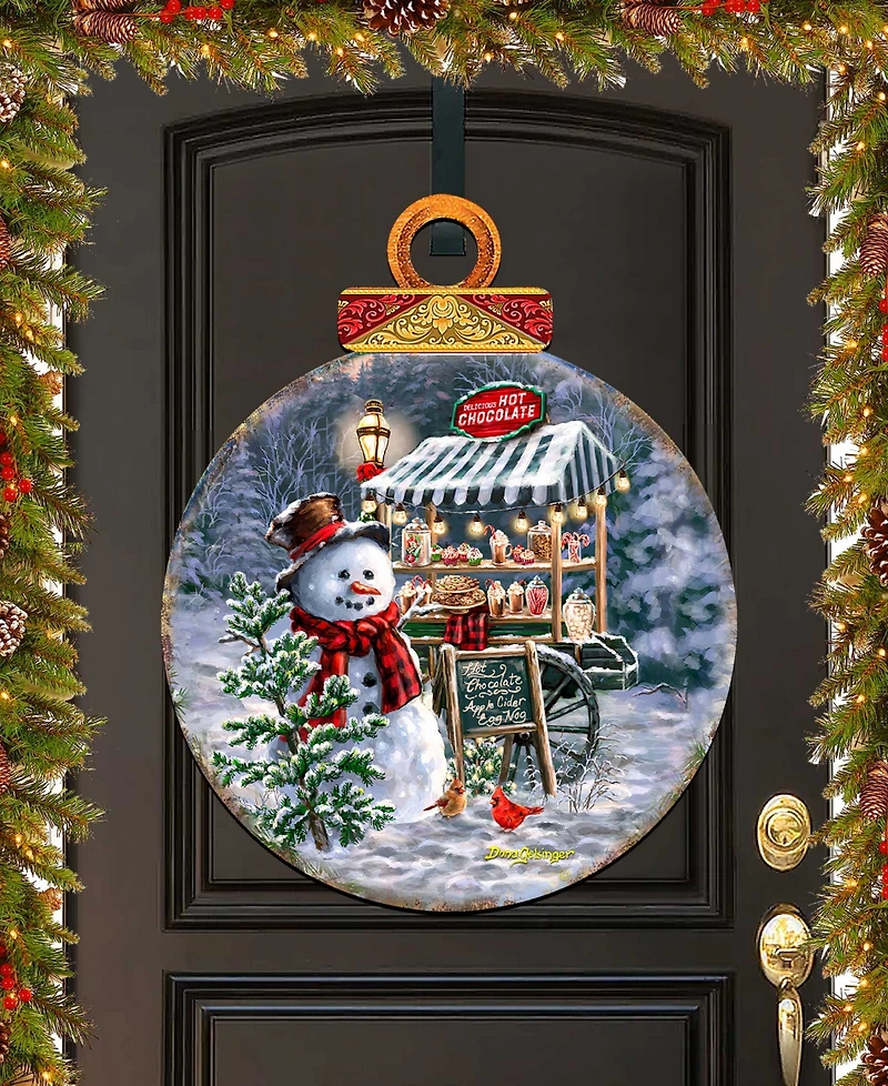 Designocracy Hot Chocolate Stand Christmas Door Decor Wooden Wall Decor D. Gelsinger