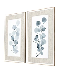 Gray Botanical Framed Art, Set of 2