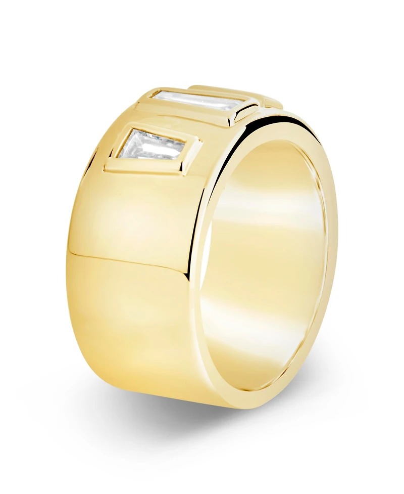 Sterling Forever Cubic Zirconia Colsie Cigar Band Ring