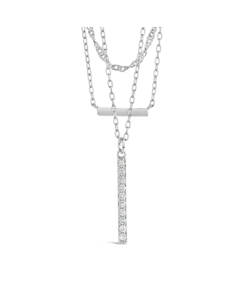 Sterling Forever Cubic Zirconia Lottie Layered Necklace