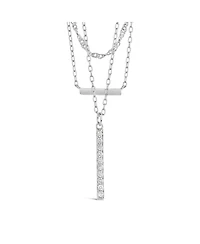 Sterling Forever Cubic Zirconia Lottie Layered Necklace