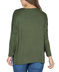 24seven Comfort Apparel Women's Long Sleeve Oversized Dolman Top