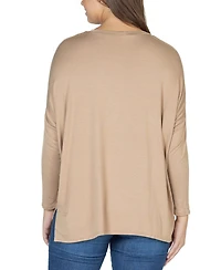 24seven Comfort Apparel Women's Long Sleeve Oversized Dolman Top