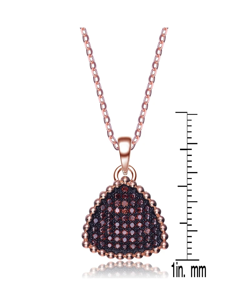Sterling Silver Cubic Zirconia Triangle Shaped Pendant