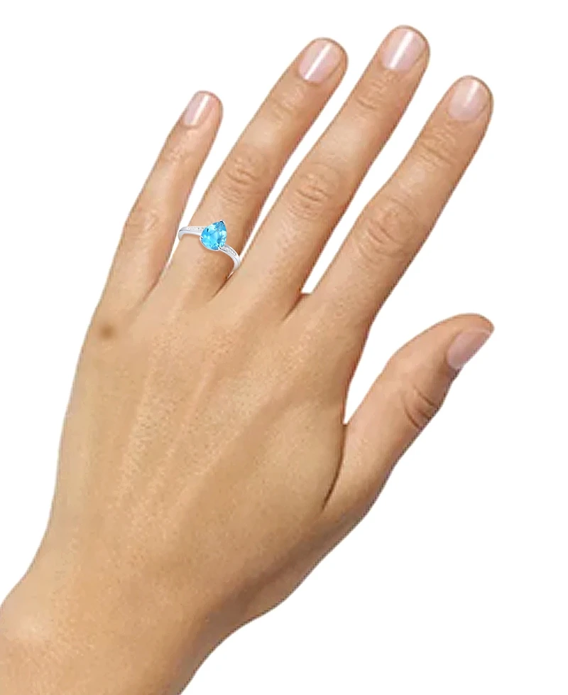 Amethyst (1-1/3 ct. t.w.) & Lab-Grown White Sapphire (1/10 Pear Swirl Ring 14k Gold-Plated Sterling Silver (Also Additional Gemstones)