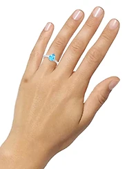 Amethyst (1-1/3 ct. t.w.) & Lab-Grown White Sapphire (1/10 Pear Swirl Ring 14k Gold-Plated Sterling Silver (Also Additional Gemstones)