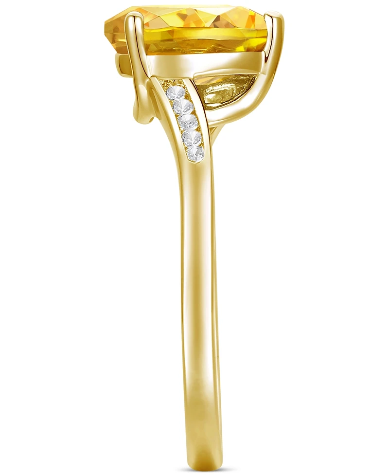 Amethyst (1-1/3 ct. t.w.) & Lab-Grown White Sapphire (1/10 Pear Swirl Ring 14k Gold-Plated Sterling Silver (Also Additional Gemstones)