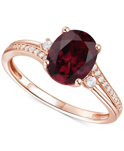 Amethyst (1-1/2 ct. t.w.) & Lab-Grown White Sapphire (1/8 Swirl Ring 14k Gold-Plated Sterling Silver (Also Additional Gemstones)