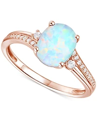 Amethyst (1-1/2 ct. t.w.) & Lab-Grown White Sapphire (1/8 Swirl Ring 14k Gold-Plated Sterling Silver (Also Additional Gemstones)