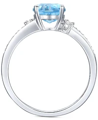 Amethyst (1-1/2 ct. t.w.) & Lab-Grown White Sapphire (1/8 Swirl Ring 14k Gold-Plated Sterling Silver (Also Additional Gemstones)