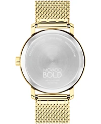 Movado Men's Bold Evolution 2.0 Swiss Quartz Ionic Plated Light Gold-Tone 2 Steel Watch 40mm