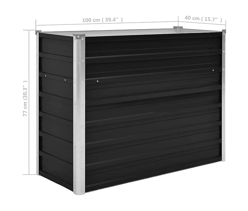 Garden Raised Bed Anthracite 39.4"x15.7"x30.3" Galvanized Steel