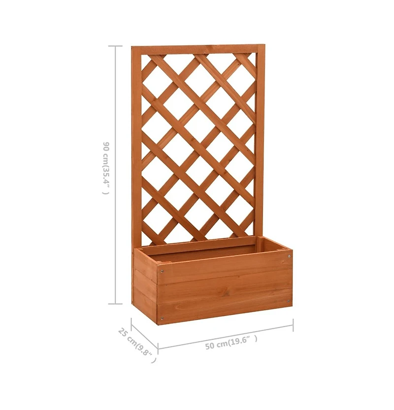 Garden Trellis Planter Orange 19.7"x9.8"x35.4" Solid Firwood