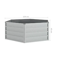 Garden Raised Bed 50.8"x17.7" Galvanized Steel Silver