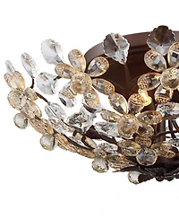 Vienna Full Spectrum Blooms Vintage Ceiling Light Semi Flush Mount Fixture 21" Wide Weathered Brown 5-Light for Bedroom Kitchen Living Room Hallw