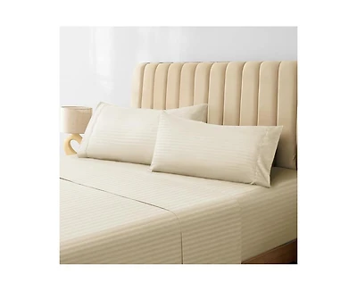 3PC Striped Silky Soft Cooling Deep Pocket Performance Sheet Set