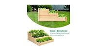 3 Tier Elevated Wooden Vegetable Garden Bed