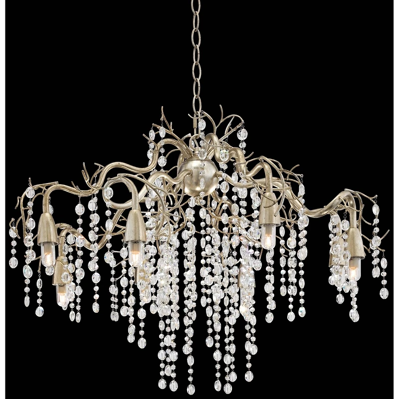 Possini Euro Design Branches Champagne Silver Chandelier 31" Wide Modern Clear Crystal 8-Light Fixture for Dining Room House Kitchen Island Entry
