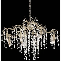 Possini Euro Design Branches Champagne Silver Chandelier 31" Wide Modern Clear Crystal 8-Light Fixture for Dining Room House Kitchen Island Entry