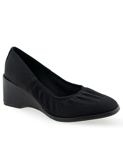 Aerosoles Airlie Dress-Pump-Wedge - Black Stretch
