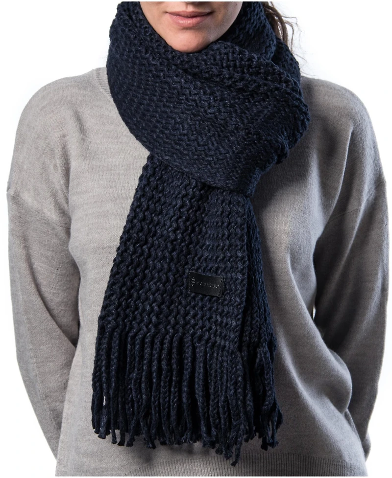 Mio Marino Women Wide Knit Ribbed Scarf
