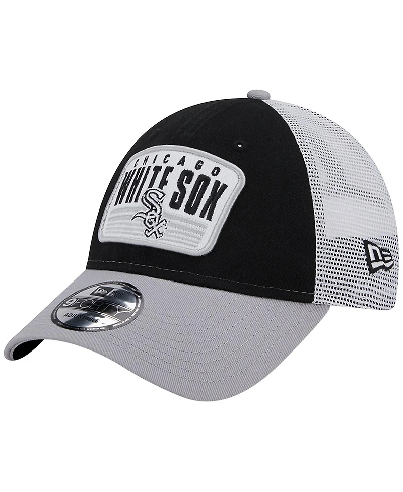 Men's New Era Black Chicago White Sox Two-Tone Patch 9FORTY Snapback Hat