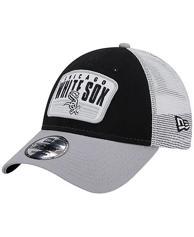 Men's New Era Black Chicago White Sox Two-Tone Patch 9FORTY Snapback Hat