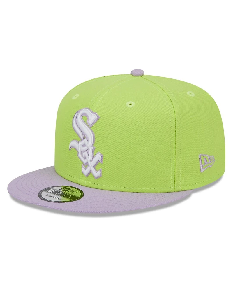 Men's New Era Neon Green, Purple Chicago White Sox Spring Basic Two-Tone 9FIFTY Snapback Hat
